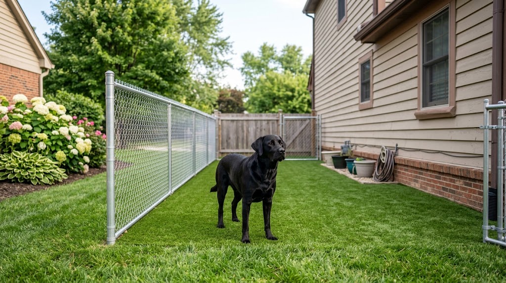 The Classic Side-Yard Chain-Link Run