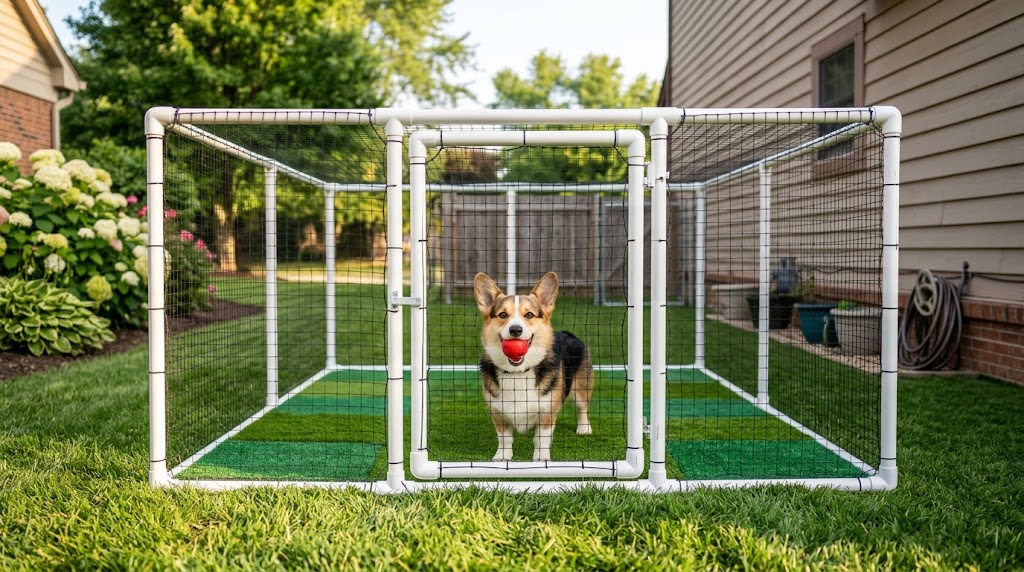 The Enclosed Turf Run With Net Fencing